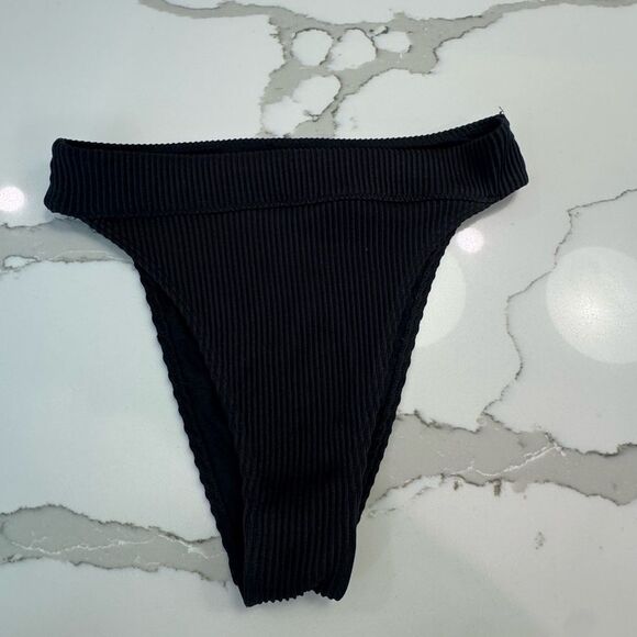 Hollister Black Ribbed swim Bottoms - Picture 1 of 4